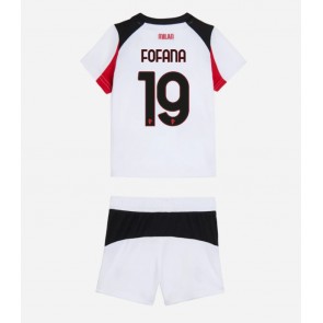 AC Milan Youssouf Fofana #19 Udebanetrøje Børn 2025-26 Kortærmet (+ Korte bukser)